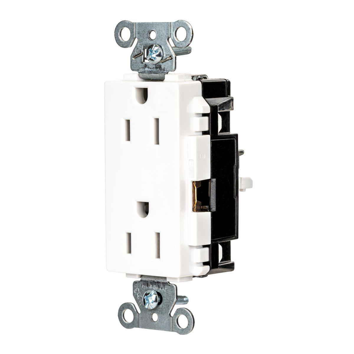 Product image for EDGE, DECO RCPT, IND, 15A 125V, WH