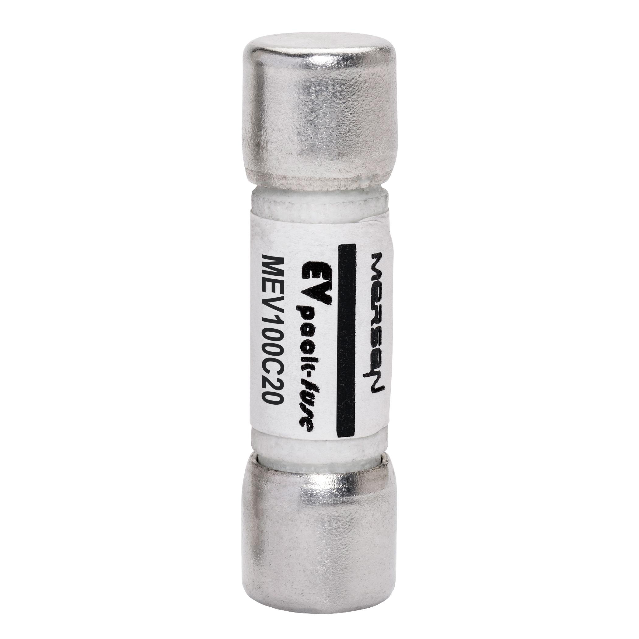 Product image for EVpack-fuse MEV100, 1,000 VDC Max., L/R ... 1ms, 20 A, Ferrule Fuse