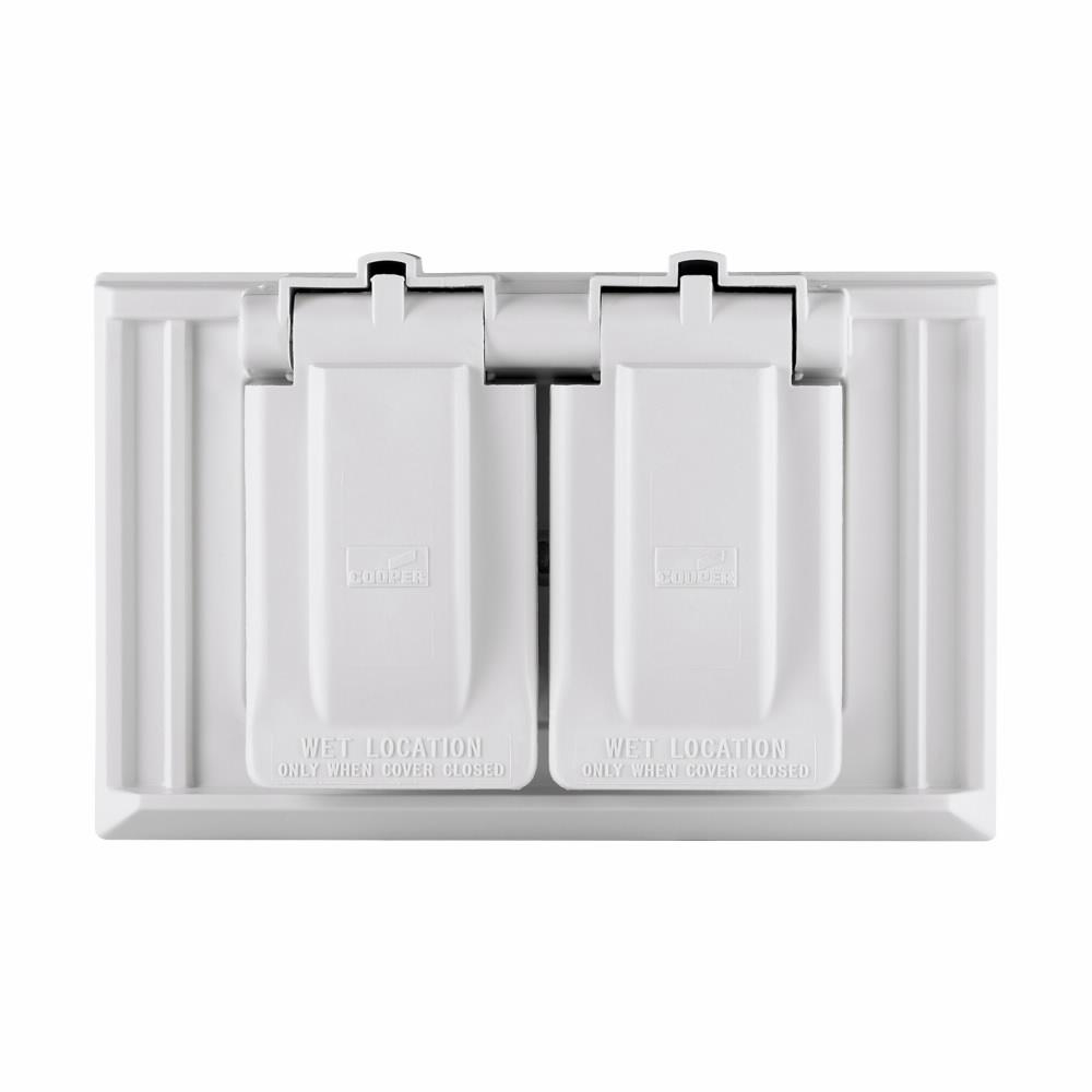 Product image for COVER 1G DUP RECP WET LOC HORIZ PLAS WH