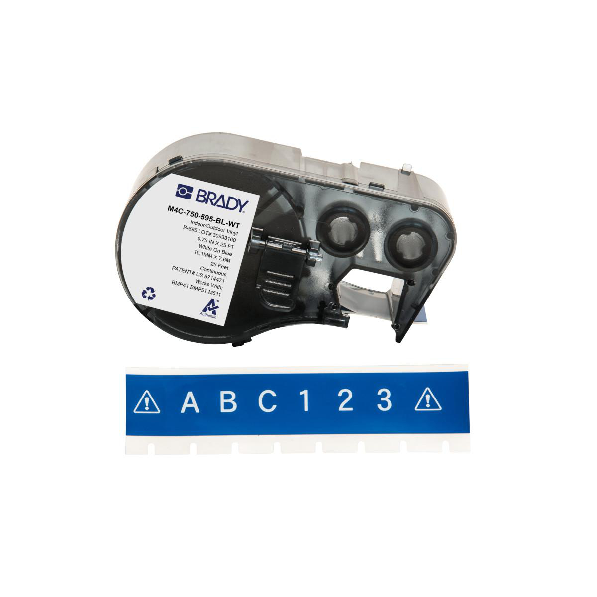 Product image for ALL-WEATHER VINYL LBLS 0.75 X 25FT WT/BL