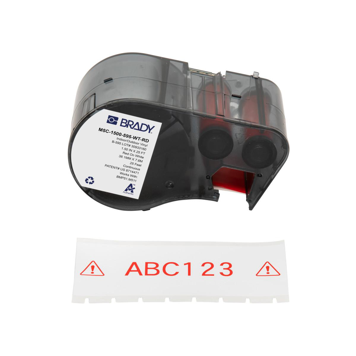 Product image for ALL-WEATHER VINYL LBLS 1.5 X 25FT RD/WT