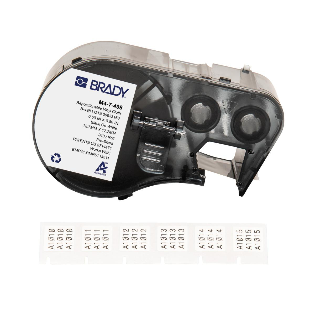 Product image for REPOSITIONABLE LBLS 0.5X0.5 BK/WT RL/240