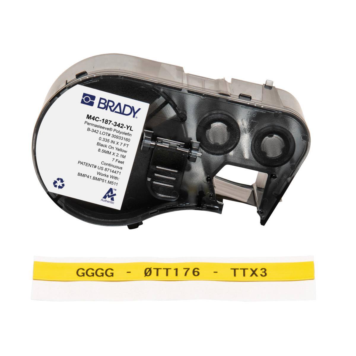 Product image for HEAT-SHRINK LBLS 0.187 IN DIA BK/YL