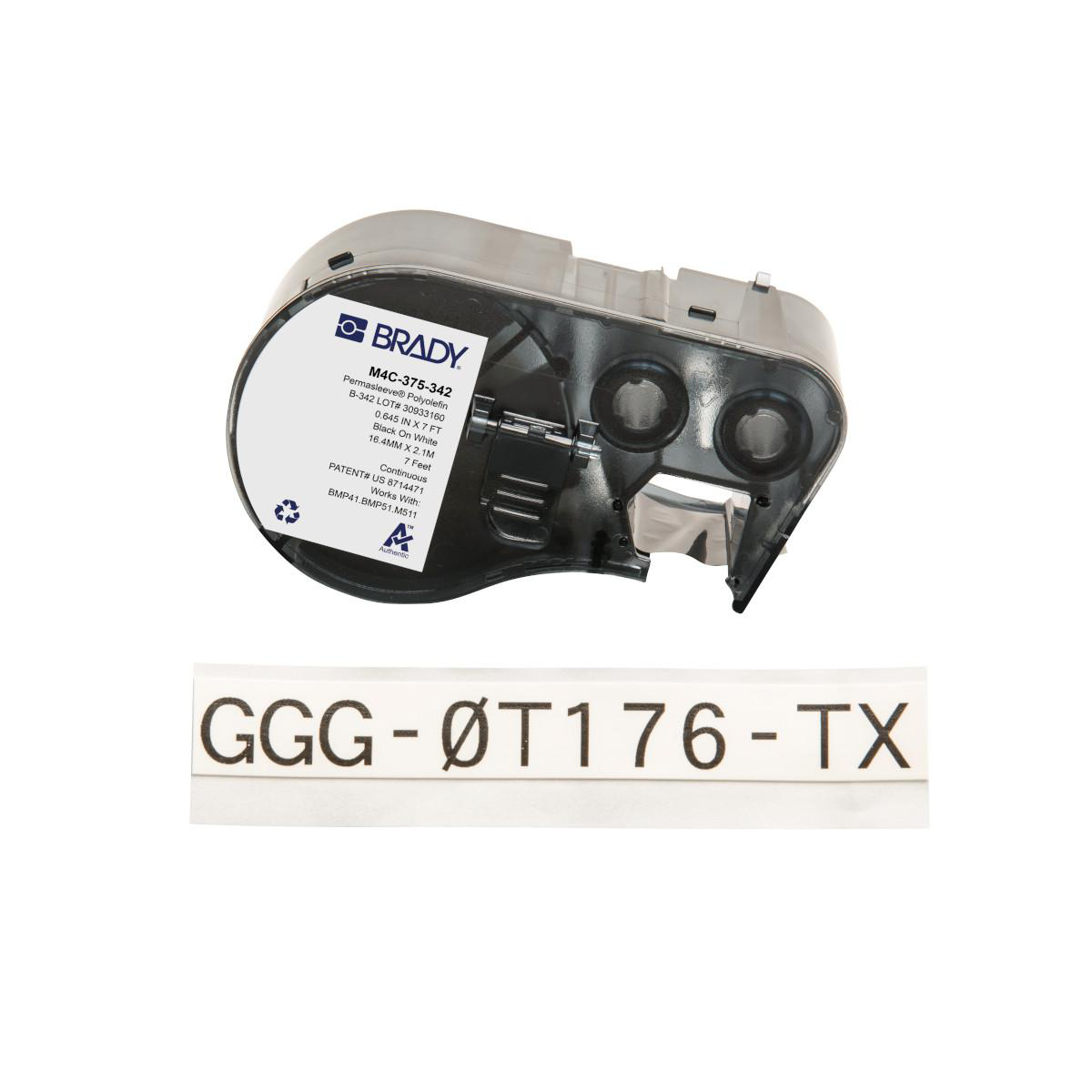 Product image for HEAT-SHRINK LBLS 0.375 IN DIA BK/WT