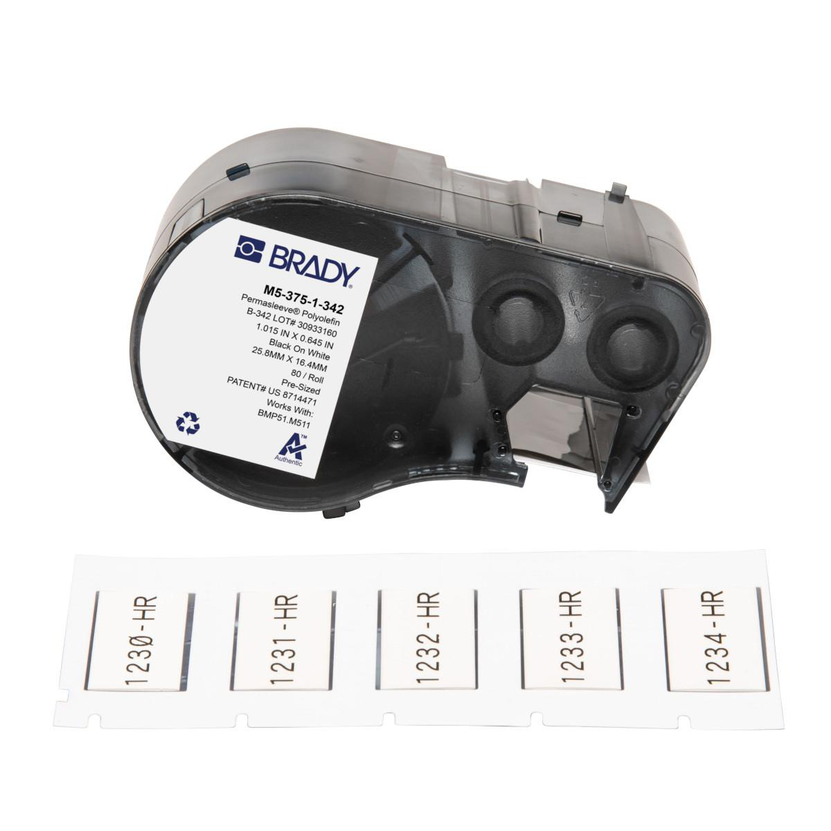 Product image for SLEEVE 0.375 IN DIA BLACK ON WHITE 1 IN