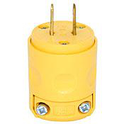 Product image for Plug str pvc non-polarized 2P2W 125V 15A ylw