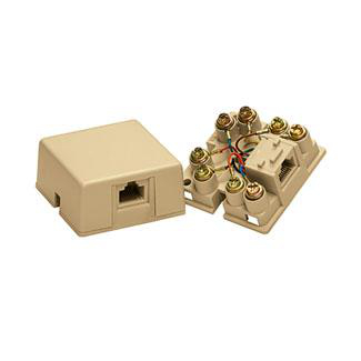 Product image for Box telephone surface mount 8P8C screw terminal ivory