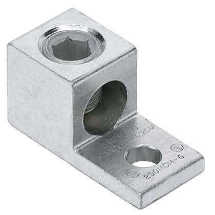 Product image for Pan-Lug™ LAMA500-38-5 Al Mech,500kcmil,Tin Plt,1 hole,3/8" Stud,PK5