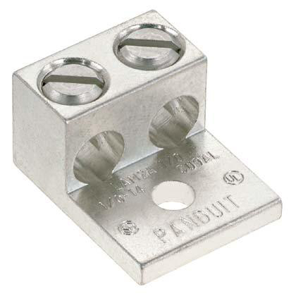 Product image for Pan-Lug™ LAM2A2/0-14-Q Al Mech,2/0,Tin Plt,1 hole,1/4"Stud,PK25