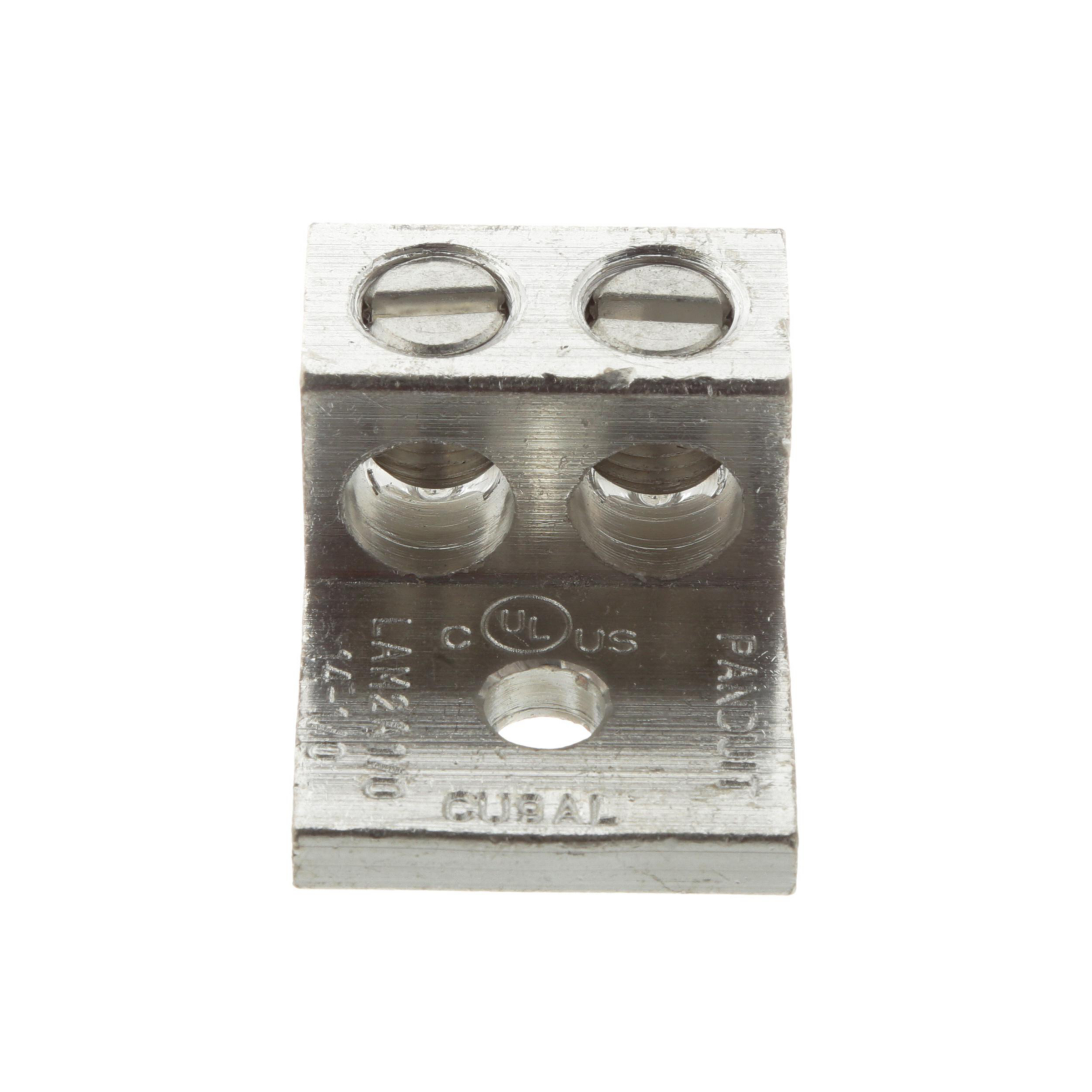 Product image for Pan-Lug™ LAM2A1/0-14-Q Al Mech,1/0,Tin Plt,1 hole,1/4" Stud,PK25