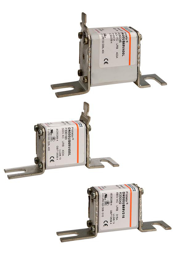 Product image for Square Body High-Speed Fuse Protistor® Size NH 000 aR 690VAC IEC 100A DIN 80 Blades