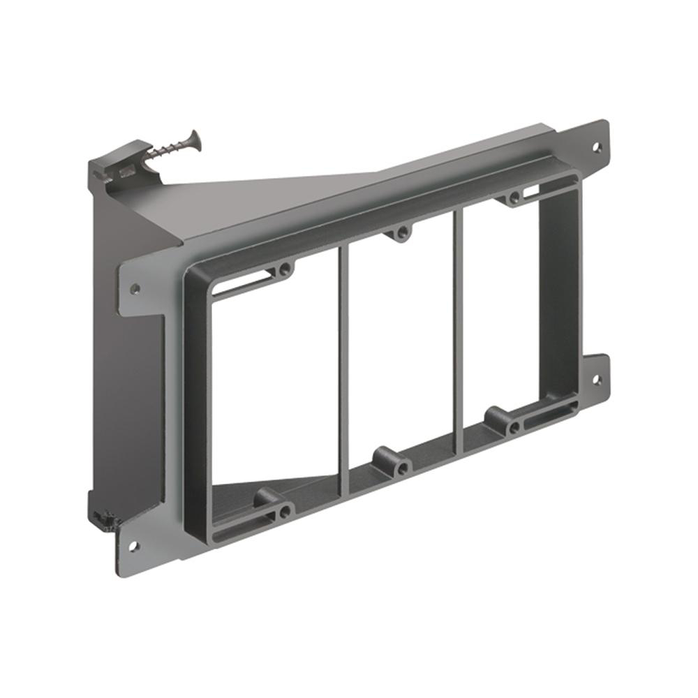 Product image for Bracket mounting 3-gang plastic black