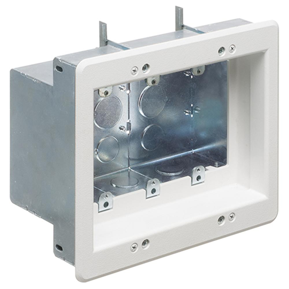 Product image for 3 GANG WHITE TV BOX STEEL