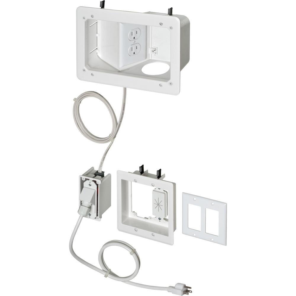 Product image for WHITE TV BOX-ANGLED W/