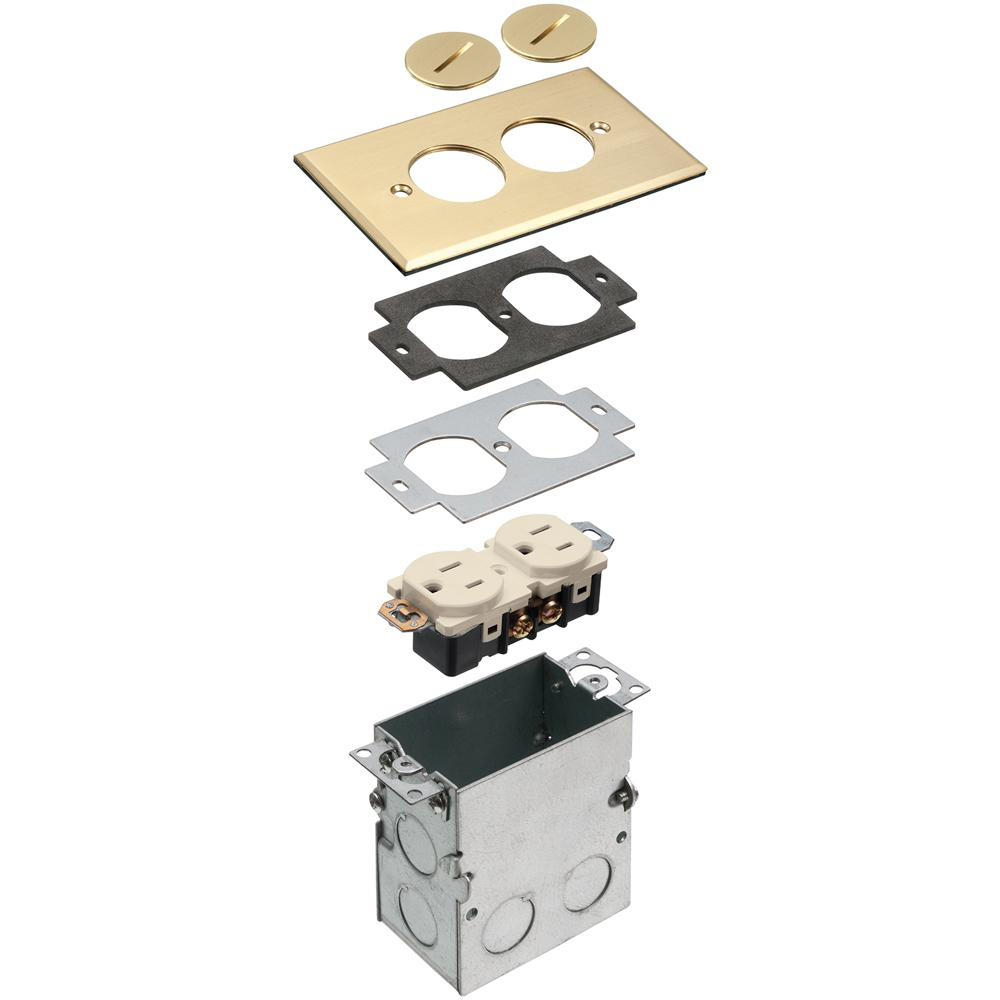 Product image for 1 GANG BRASS 2 PLUG