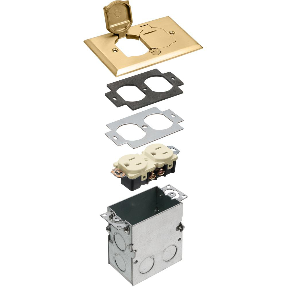 Product image for Box floor kit w/flip lid brass