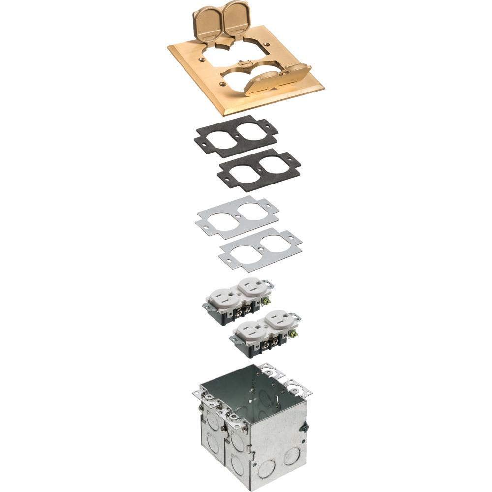 Product image for 2 GANG BRASS COVER KIT