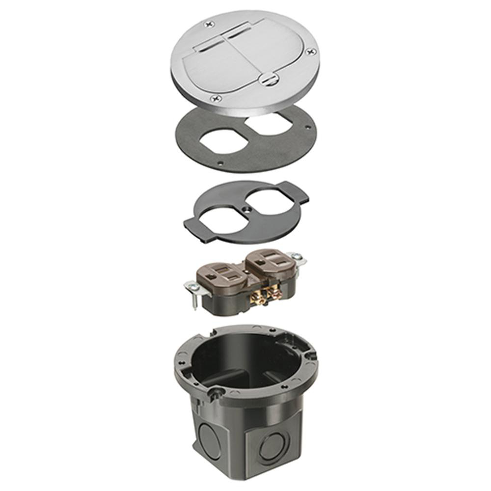 Product image for NICKEL RETRO FLOOR BOX FLIP LID STYLE