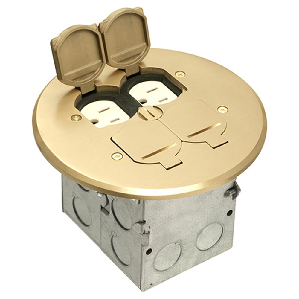 Product image for RND BRASS FLOOR BOX 2G