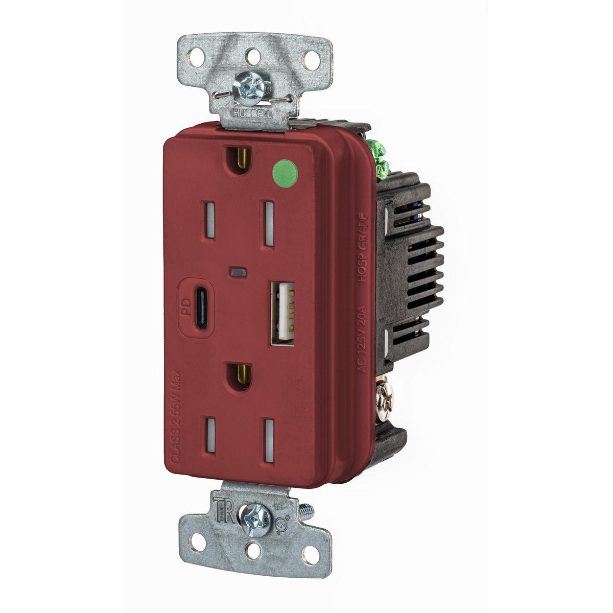 Product image for RCPT HG DUP 15A 125V USB AC PD R