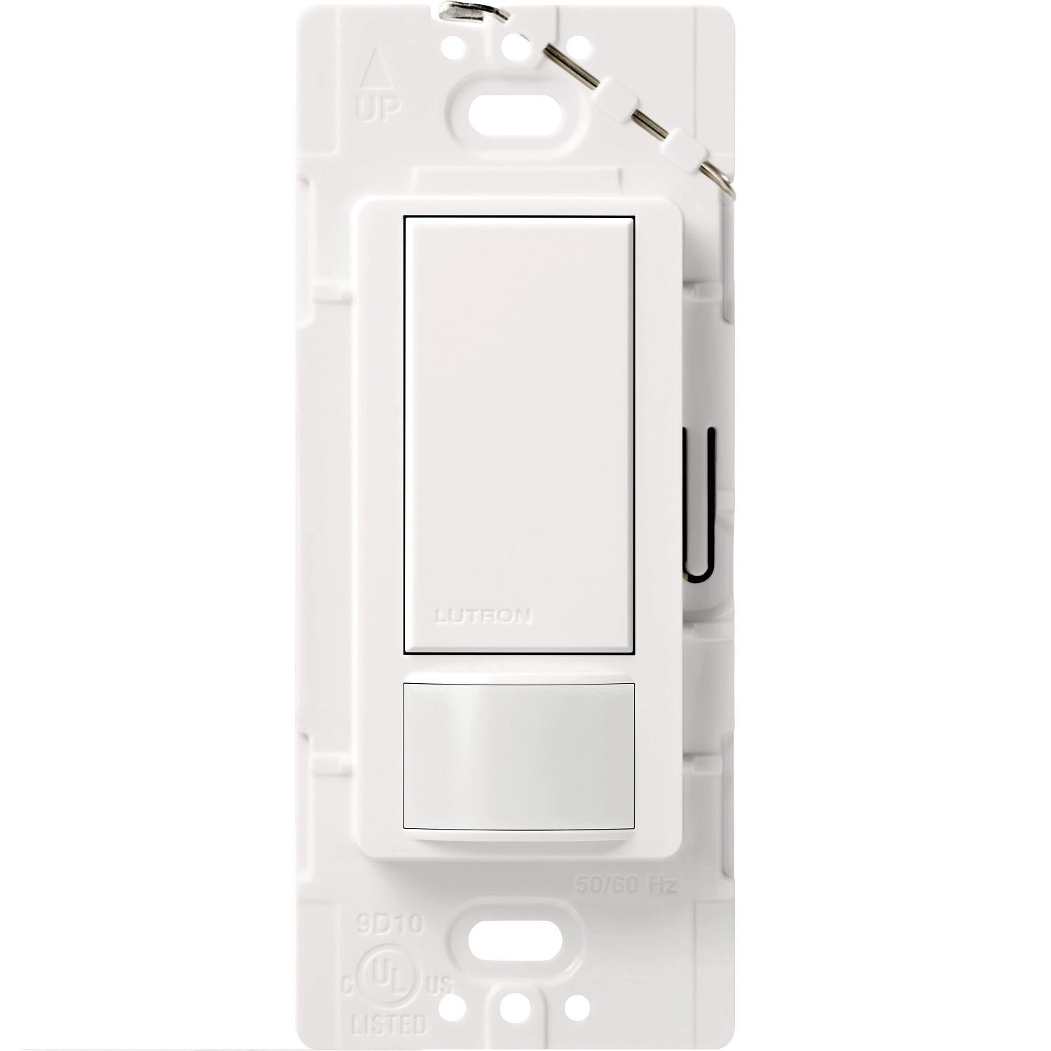 Interrupteur minuterie numérique câblée résidentielle Lutron Maestro simple  blanc