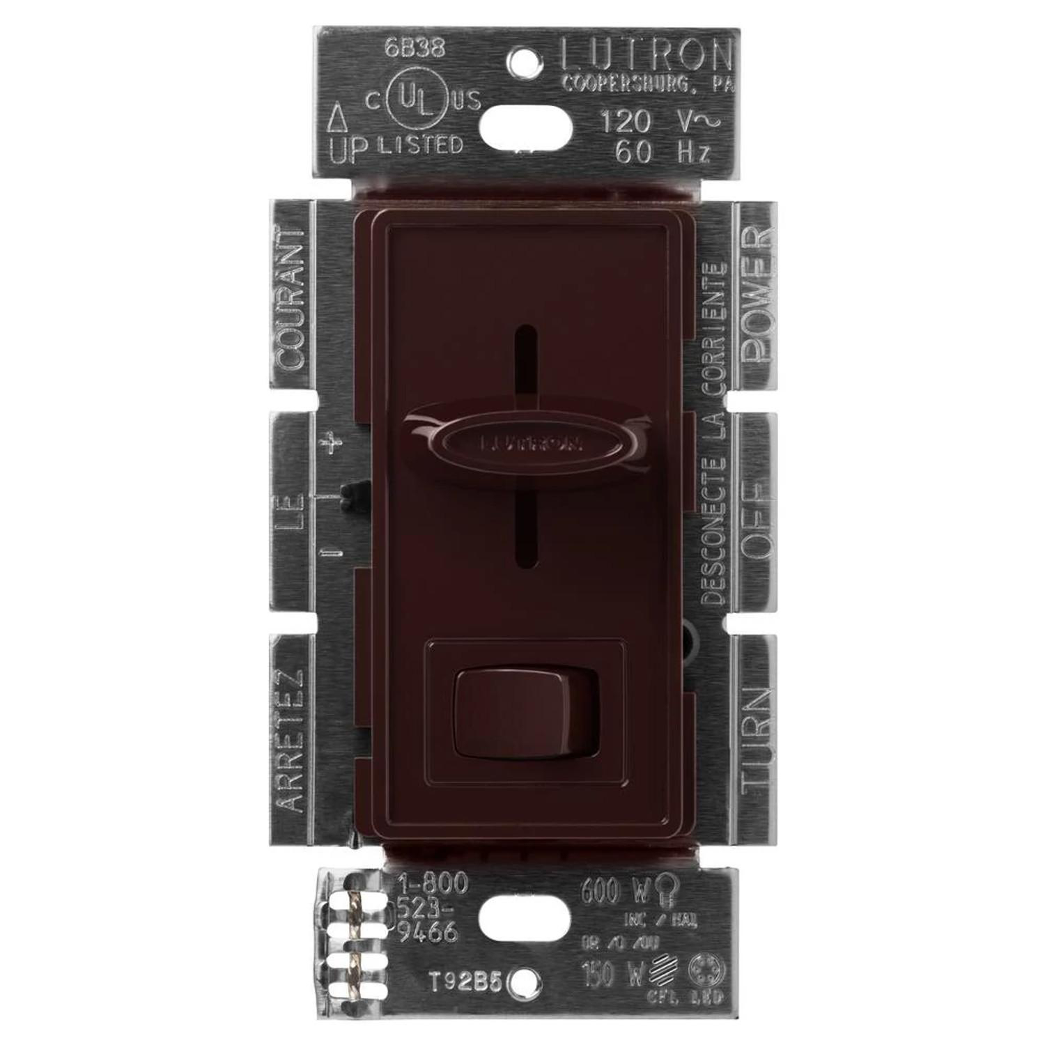 Product image for LUTRON SCL-153P-BR DIMMER SKYLARK C-L SINGLE OR 3WAY 150W LED OR 600W INCANDESCENT BROWN