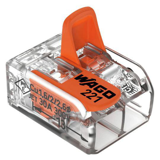 Product image for WAGO 221-612 PLUG TERMINAL BLOCK 3 FEMALE 10-20GA 450V PK/50
