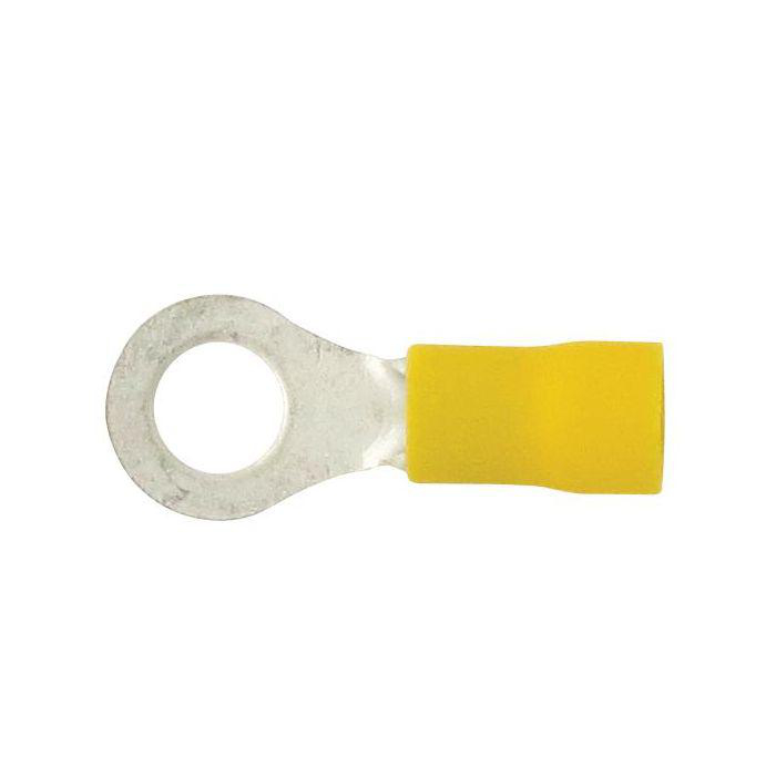 Product image for KSPEC RING 12-10GA 1/4" PVC YEL 100PK