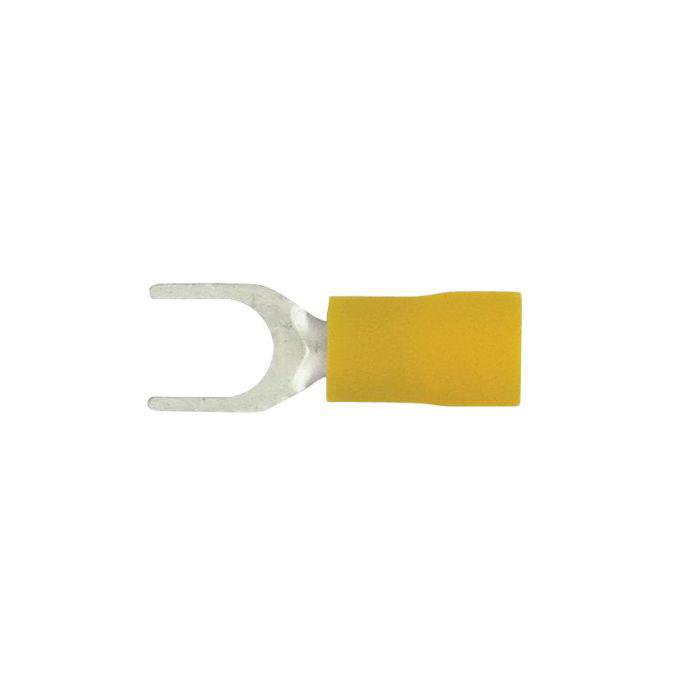 Product image for KSPEC FORK 12-10GA 1/4" PVC YEL 100PK