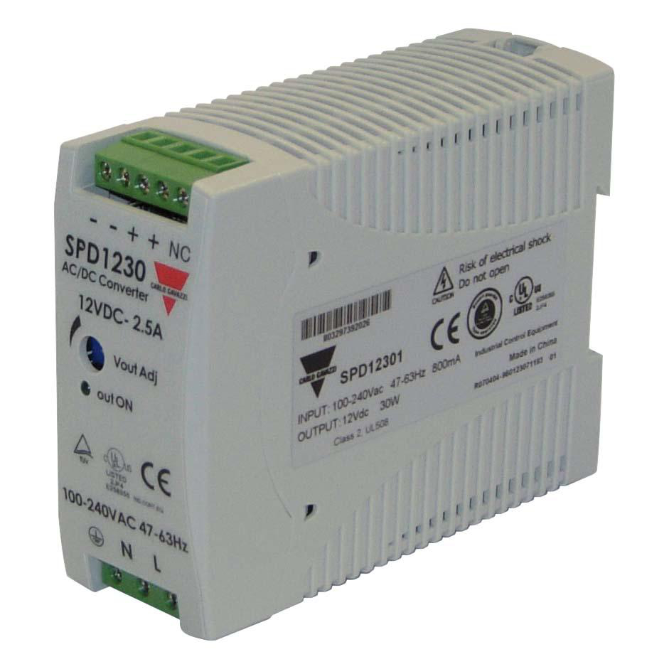 Product image for CARLO_GAVAZZI SPD24301 POWER SUPPLY 24VDC 30W 1.25A