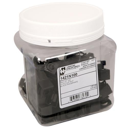 Product image for 100PK 10-32 BLK CLIP NUTS