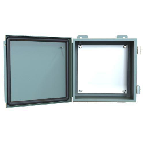 Product image for Enclosure hinge-cover ms grey 8X8X4in NEMA12