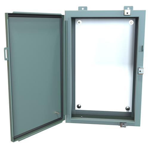 Product image for Enclosure wall mount ms grey 24x16x6in NEMA4