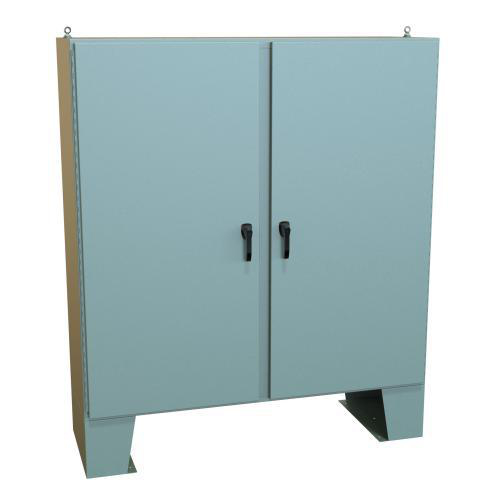 Product image for Enclosure floor mount ms grey 72x72x24in NEMA4