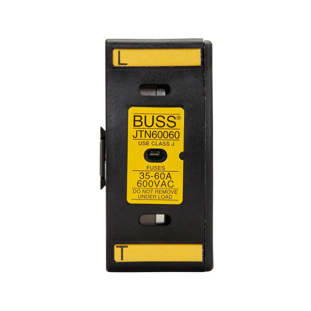 Product image for BUSSMANN JTN60060 FUSEHOLDER 60A 600V CLASS J FINGER SAFE INDCIATING NEON