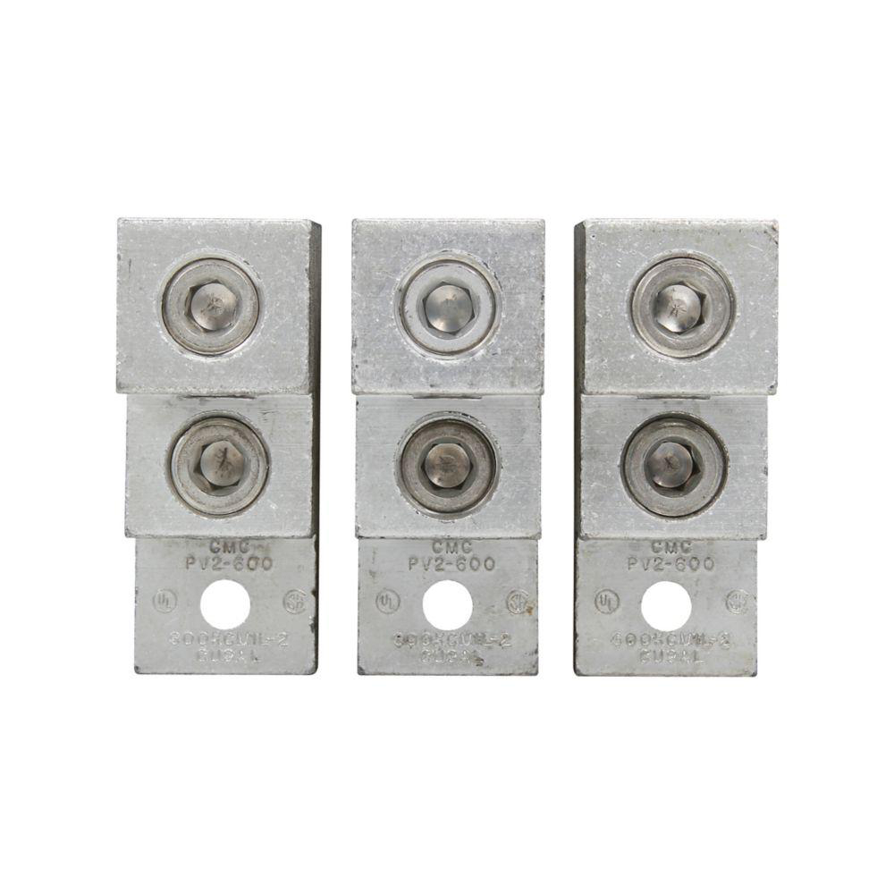 Product image for TERMINAL LUG, 2X(#2-600MCM) - 3 LUGS