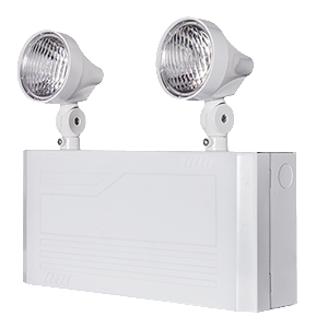 STANPRO SL1 EMERGENCY LIGHT STEEL BATTERY UNIT 6V27W WITH 2 PLASTIC HEADS PAR18 2 WATT LED ARRAY