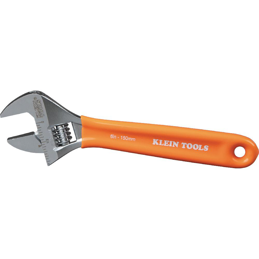 Product image for KLEIN O5076 TOOL ADJUSTABLE WRENCH 6" EXTRA CAPACITY ORANGE PLASTIC DIPPED HANDLE FINISH NON STOCK ITEM - RETURNS REQ RGA#