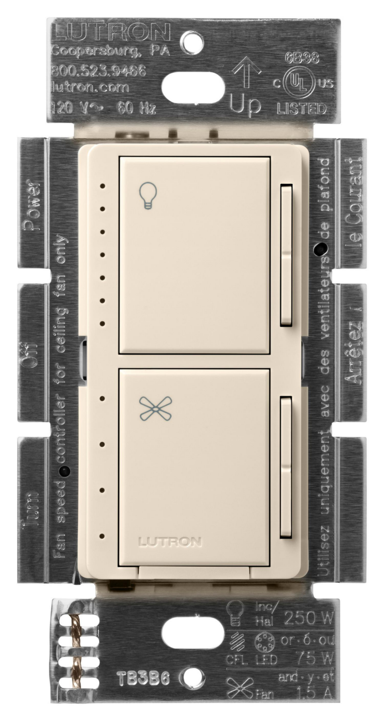 Product image for MACL FAN LIGHT LT ALMOND