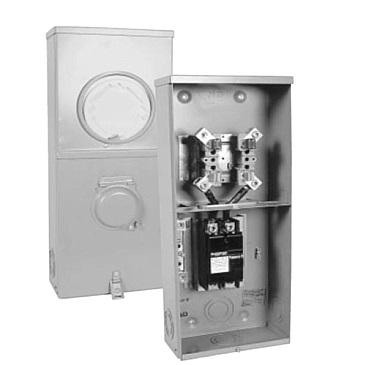 Product image for HYDEL JA402P-HI METER SOCKET AND 200A BREAKER O/H 4 JAW 120V/240V C/W 2P200AMP BREAKER