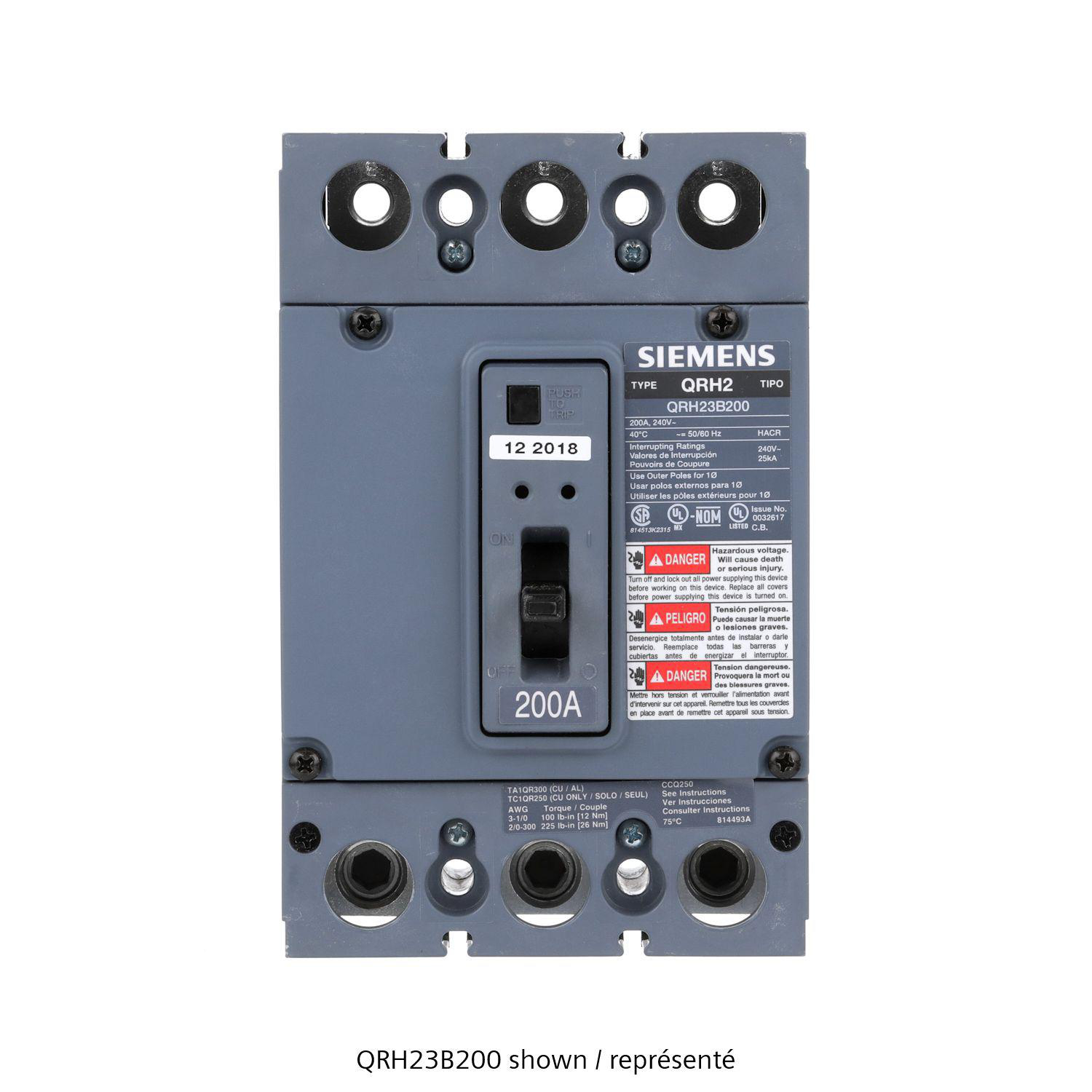 Product image for QR MCCB,25kA@240V,3P,225A,STD,TM