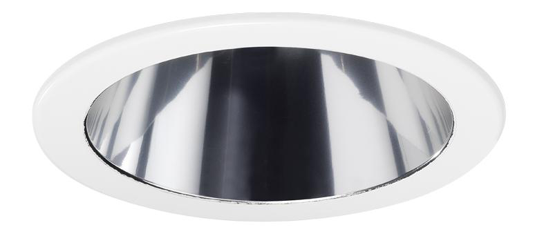 Product image for Baffle cone clear trim ring 4in white