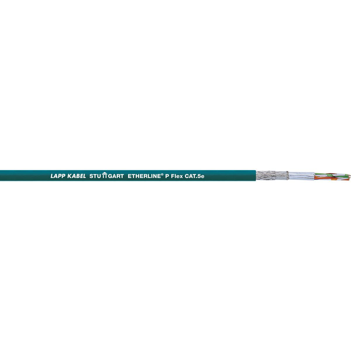 Product image for Cable Ethernet industrial teal PUR jacket 26-AWG/4pr teal