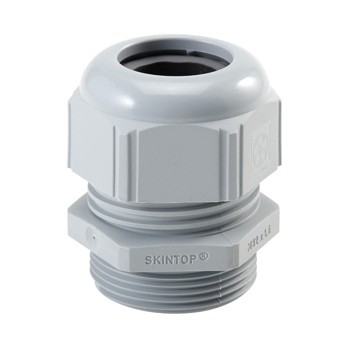Product image for OLFLEX S1509 STRAIN RELIEF CONNECTOR METRIC M16 0.138" TO 0.276" WITH LOCKNUT SKINTOP SLM POLYAMIDE GREY