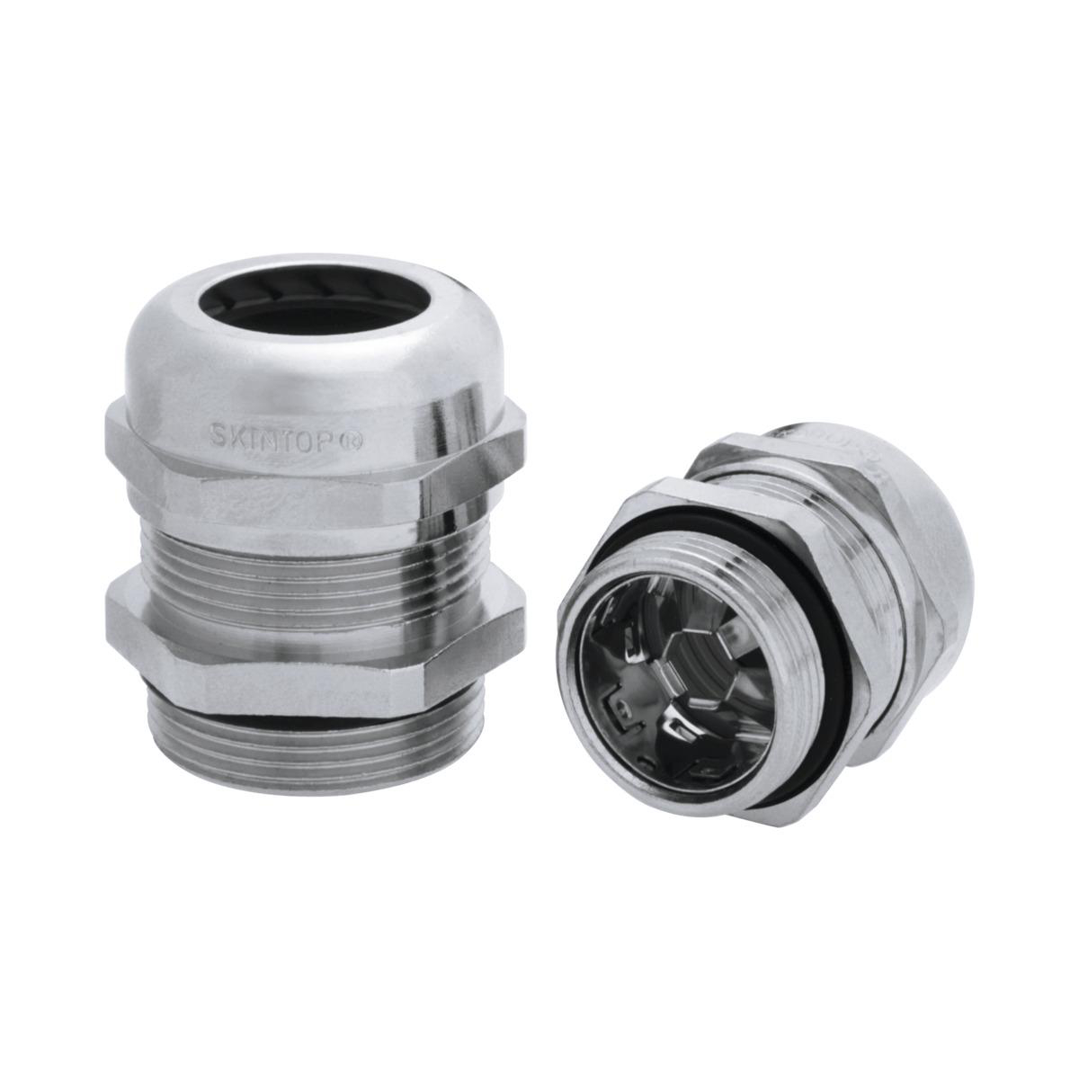 Product image for Gland cable nickel-plated brass 11-17.5mm clamp PG21