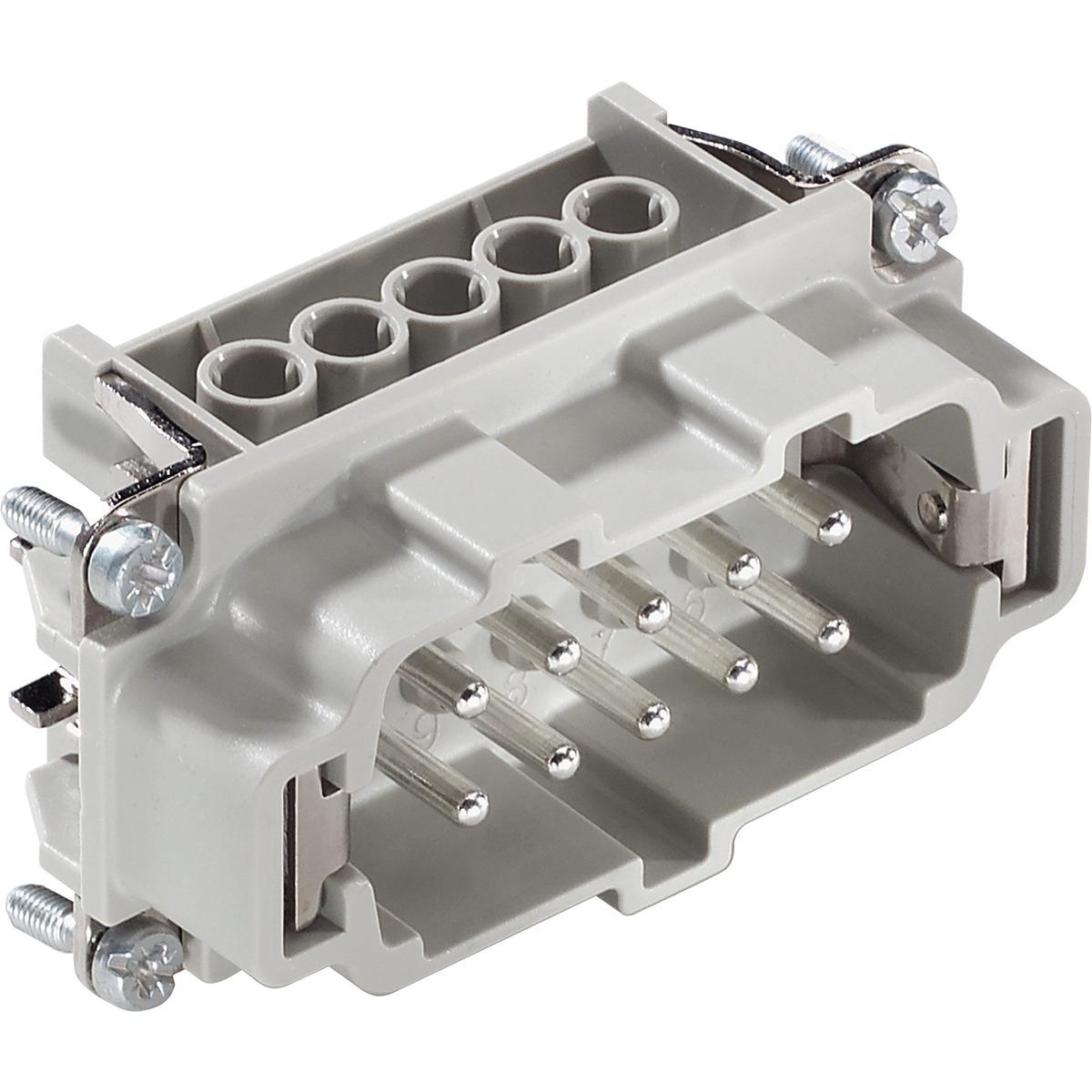 EPIC 10192000 MALE PLUG CONNECTOR INSERT 6 PIN RECTANGULAR 16A 600V WITH WIRE PROTECTION SCREW TERMINATION HBE10