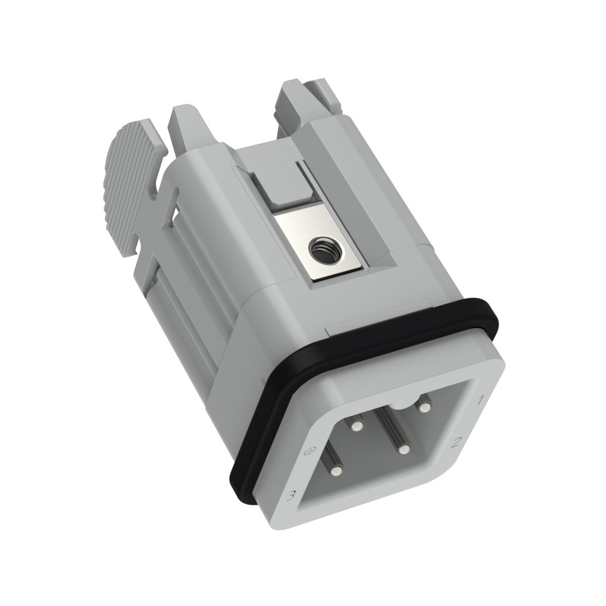 EPIC 10420000 MALE PLUG CONNECTOR INSERT 4 PIN RECTANGULAR 10A 600V SCREW TERMINATION HA3