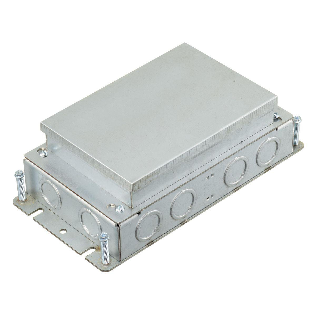Product image for RECT FLOORBOX, STAMP STEEL, SHALLOW, 2-G