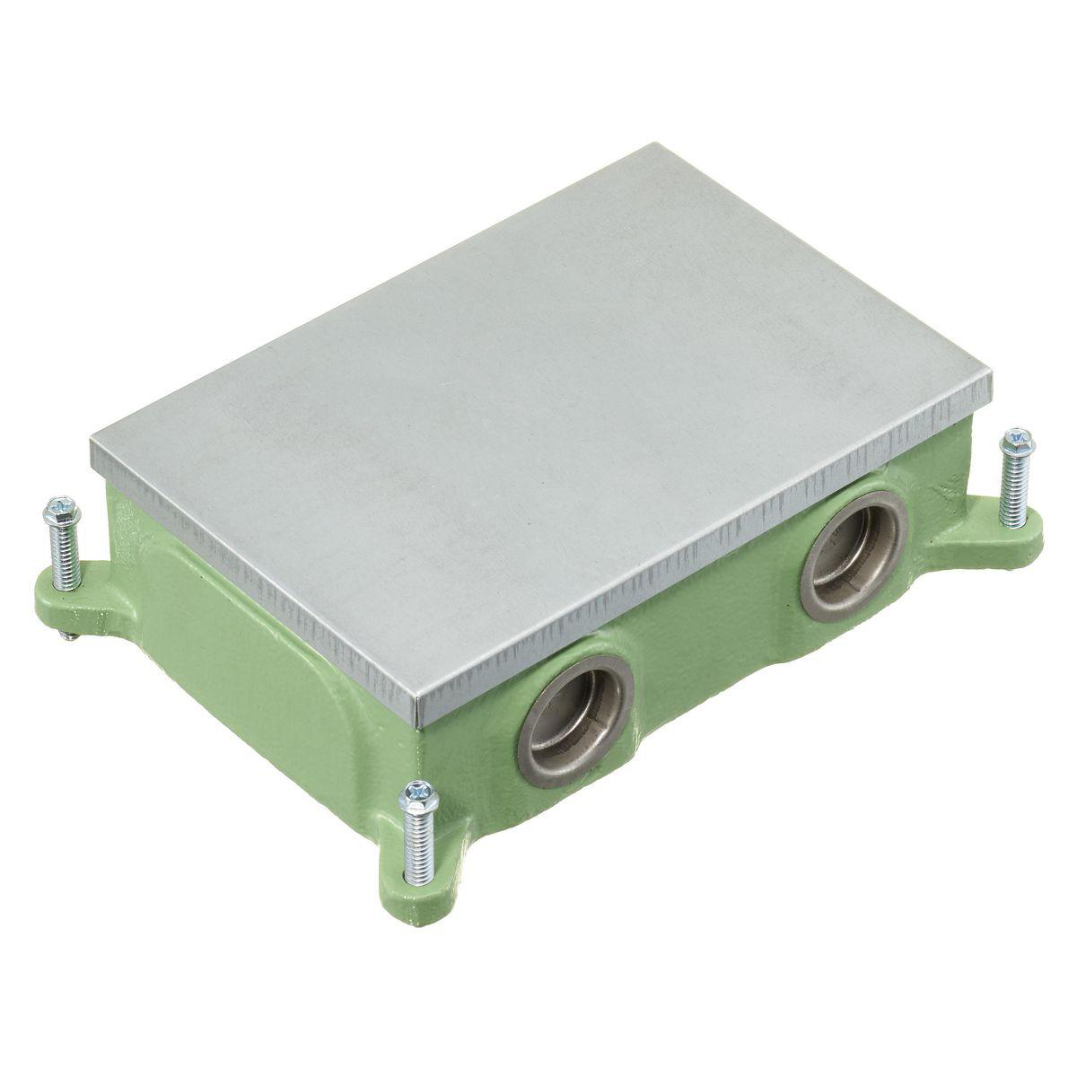 Product image for RECT FLOORBOX, CAST IRON, SHALLOW, 2-G
