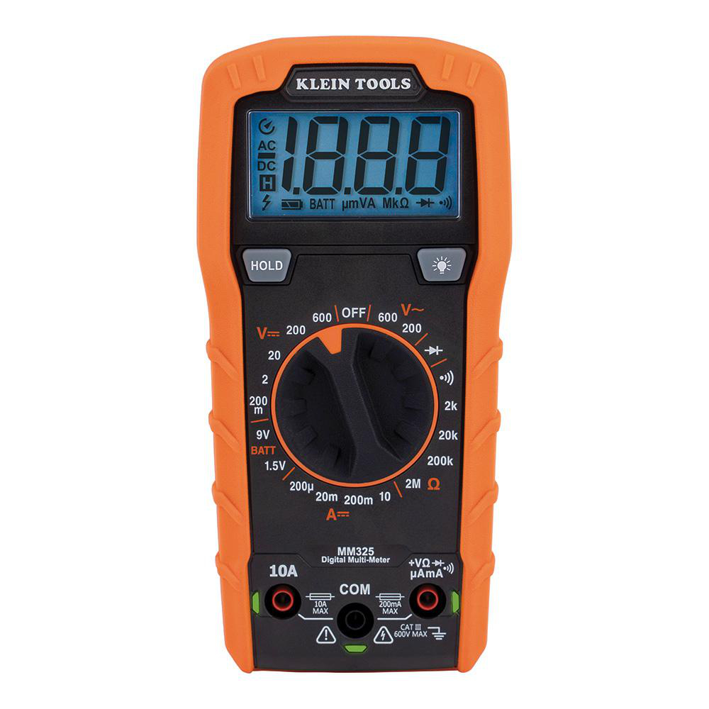 Product image for KLEIN MM325 MULTIMETER 600V AC/DC MANUAL RANGING 10A DC